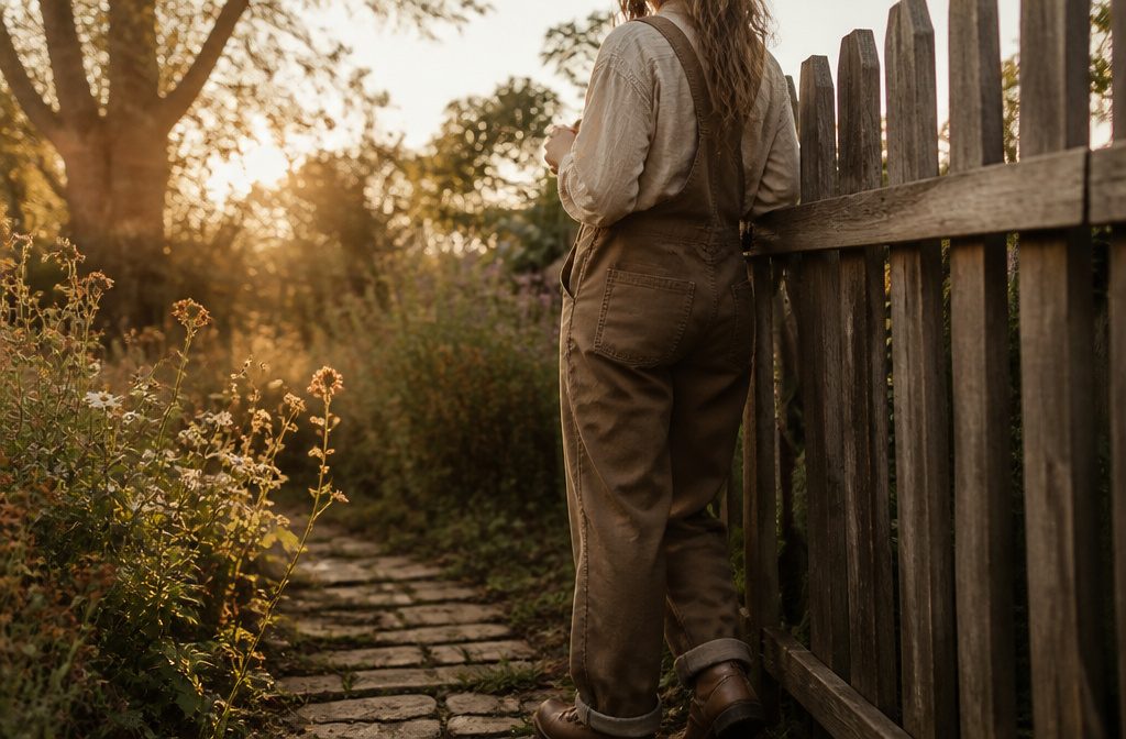 Carhartt overalls displayed with various casual clothing items.